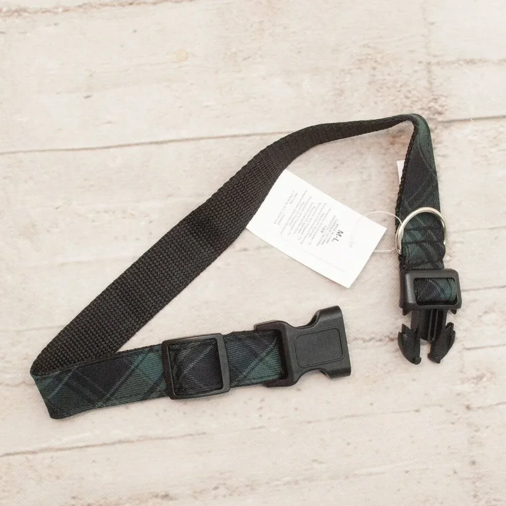 NWT J. Crew Crew Mutts Tartan Plaid Dog Collar size M/L